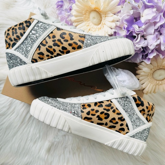 Vintage Havana Always Glitter Leopard High Top Sneakers - Picture 3 of 7